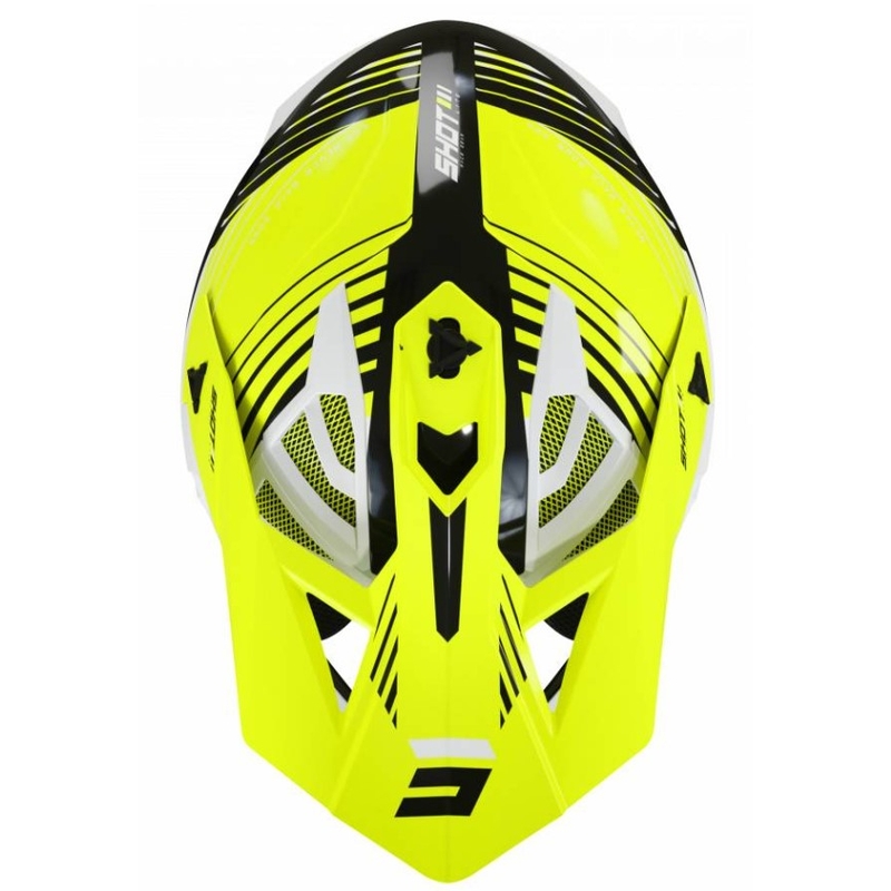 Motokrosová přilba Shot Lite Fury černo-bílo-fluo žlutá výprodej