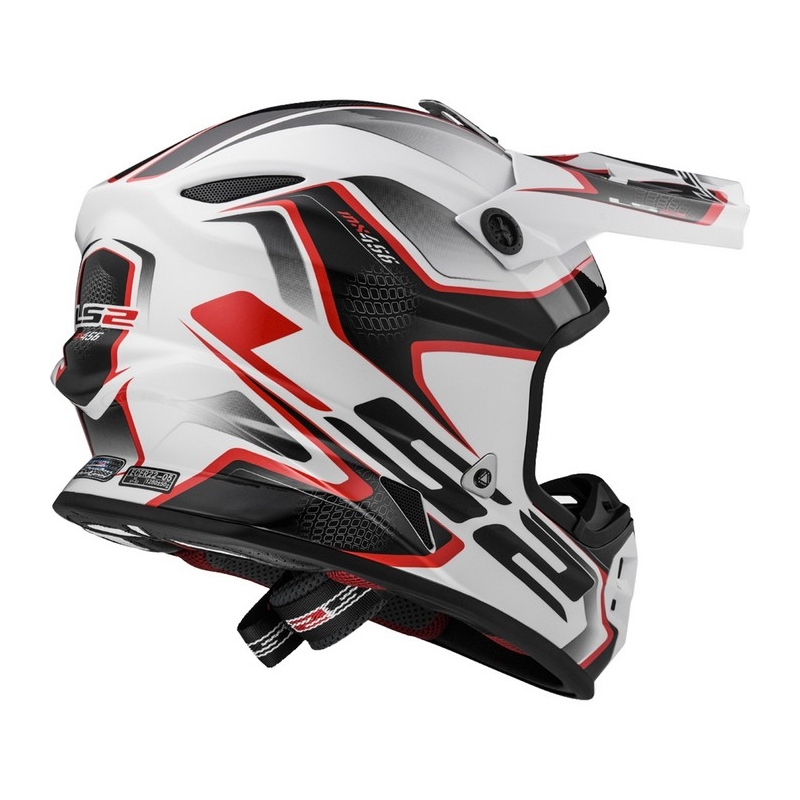 Motokrosová přilba LS2 MX456 Compass bílo-červená výprodej