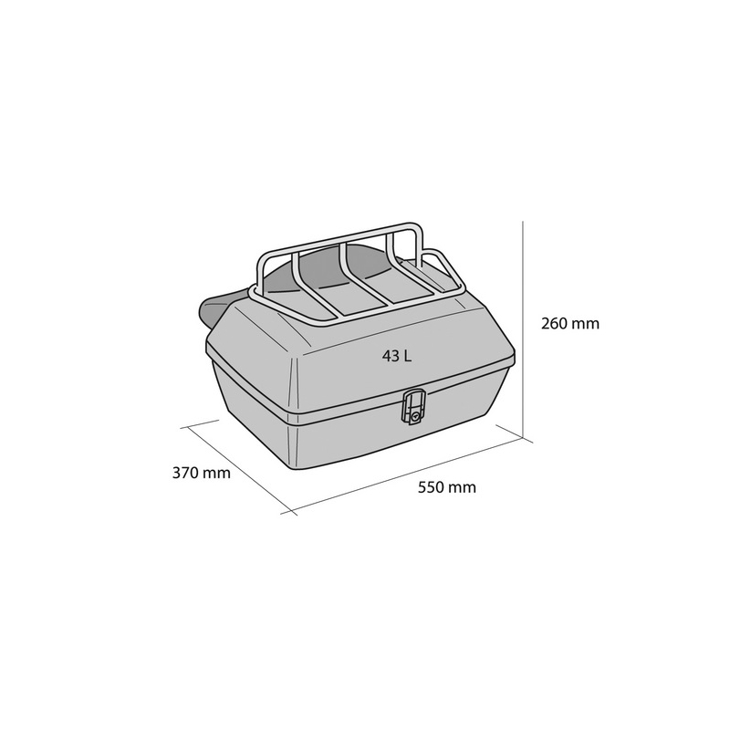 Vrchní kufr na motorku CUSTOMACCES TRAVEL černý - II. jakost