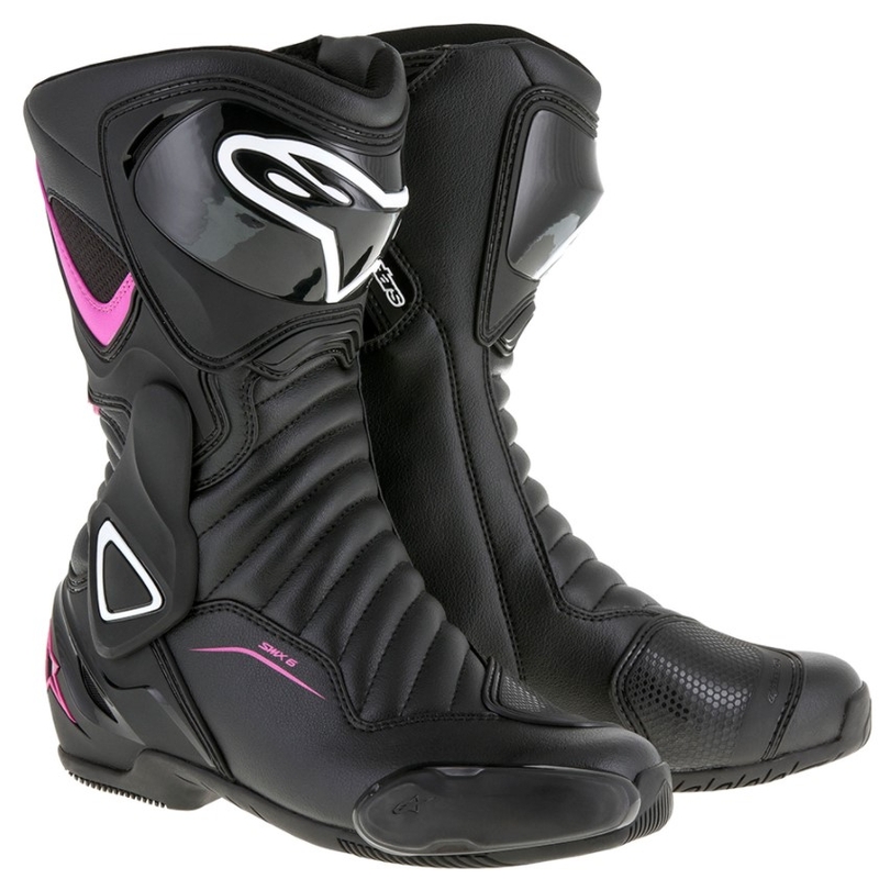 Alpinestars Stella S-MX 6 Naisten moottoripyöräsaappaat musta, violetti ja valkoinen