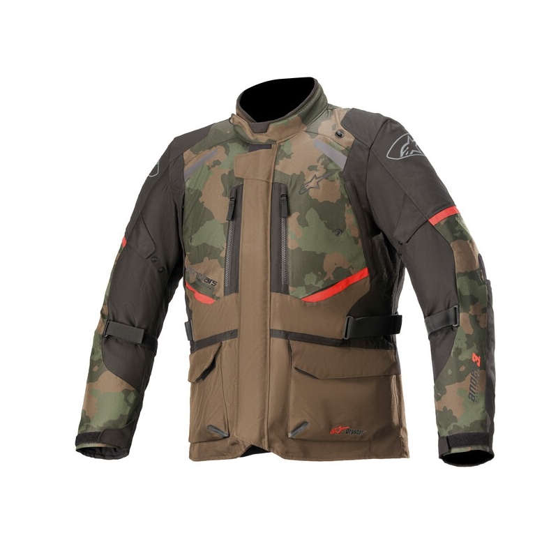Bunda na motorku Alpinestars Andes Drystar camo zeleno-černo-červená výprodej