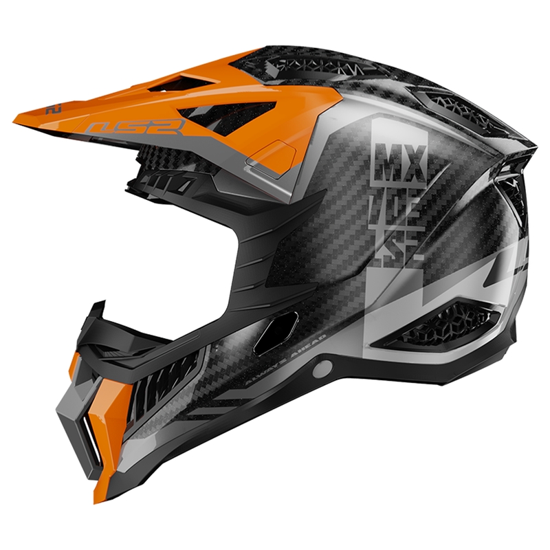 Motocross kypärä LS2 MX703 X-Force Victory Titanium musta-oranssi