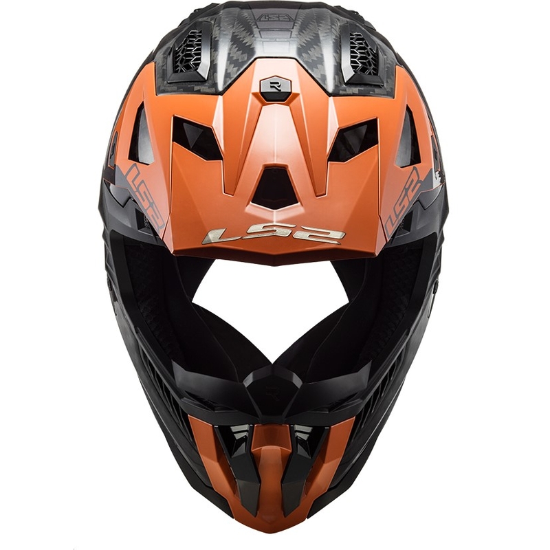 Motocross kypärä LS2 MX703 X-Force Victory Titanium musta-oranssi