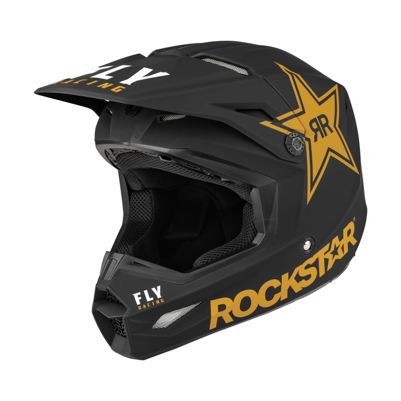 Motokrosová přilba FLY Racing Kinetic Rockstar černo-zlatá