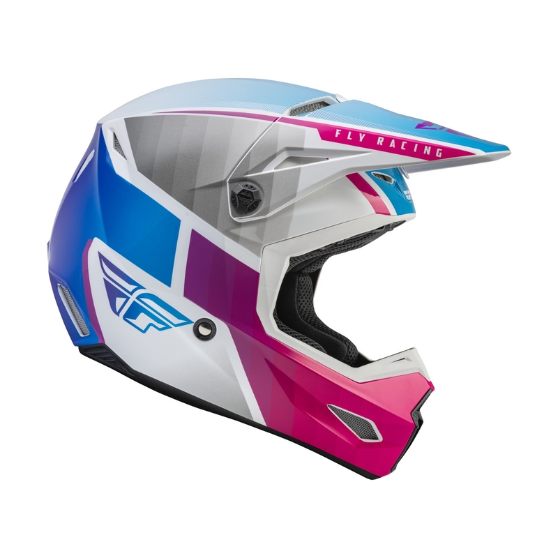 Motokrosová přilba FLY Racing Kinetic Drift růžovo-bílo-modrá