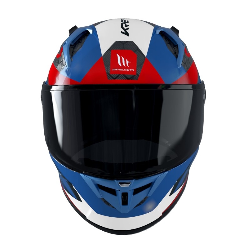Integrální přilba na motorku MT FF103PLUSC KRE+ Carbon Projectile D7 šedo-bílo-červeno-modrá