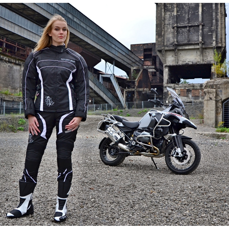 Naisten moottoripyöräpuku RSA SW-01 valkoinen - 2 kpl alennusmyynti