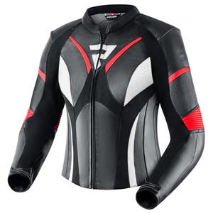 Naisten Rebelhorn Rebel Musta-Valkoinen-Fluo Red Moottoripyöräily takki