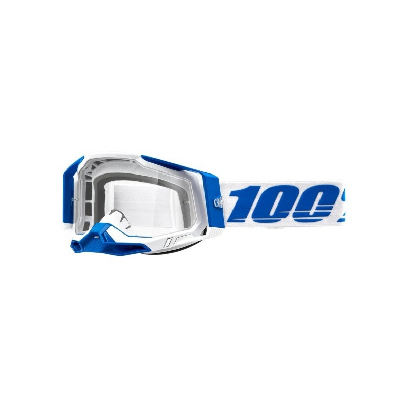 Motokrosové brýle 100% RACECRAFT 2 Isola modro-bílé (čiré plexi)