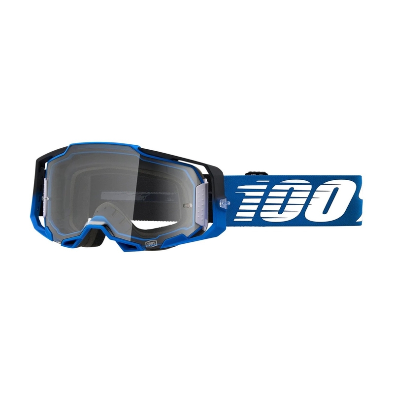 Motocross lasit 100% ARMEGA Rockchuck tummansininen (kirkas pleksi)
