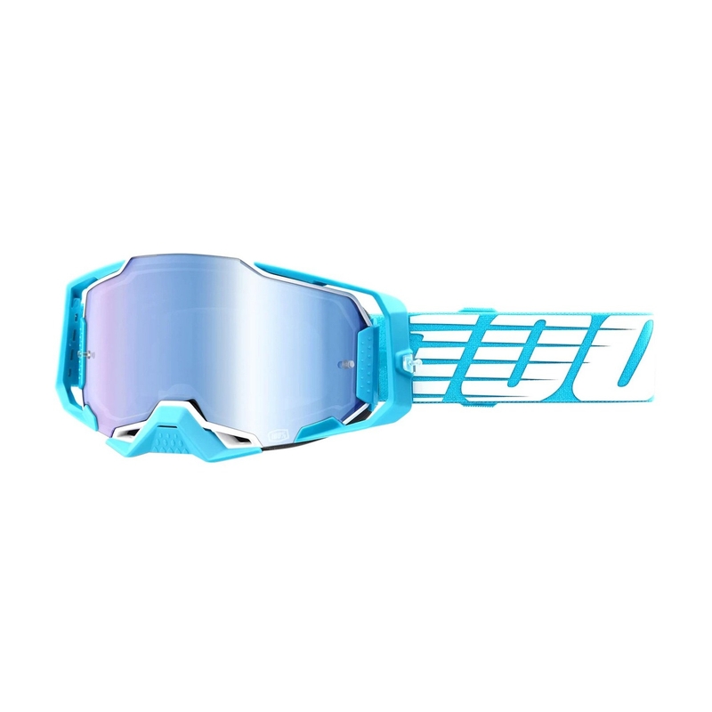 Motocross lasit 100% ARMEGA Oversized Sky turkoosi (sininen pleksi)