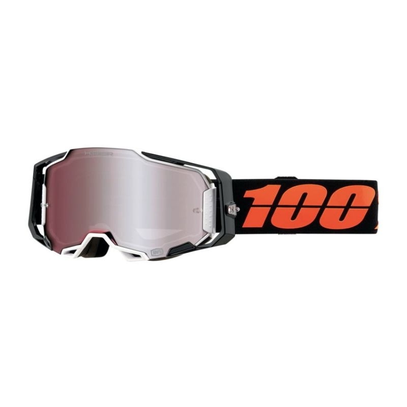 Motocross lasit 100% ARMEGA Blacktail HIPER oranssi-musta (hopea plexi)