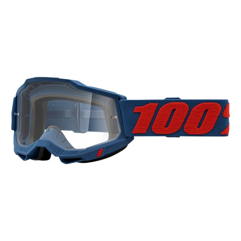 Motocross lasit 100% ACCURI 2 Odeon punainen-sininen (kirkas pleksi)