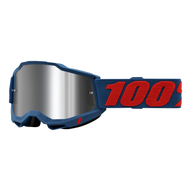 Motocross lasit 100% ACCURI 2 Odeon punainen-sininen (hopea plexi)
