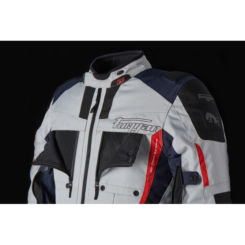 Furygan Brevent 3 in 1 harmaa-musta-punainen-sininen moottoripyörätakki alennusmyynti