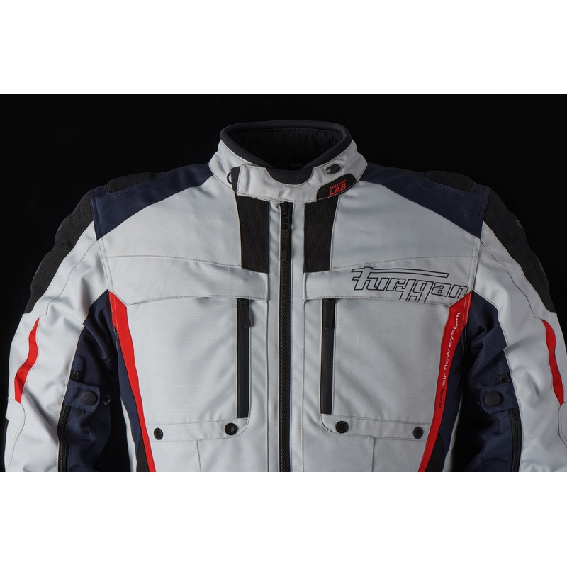 Furygan Brevent 3 in 1 harmaa-musta-punainen-sininen moottoripyörätakki alennusmyynti