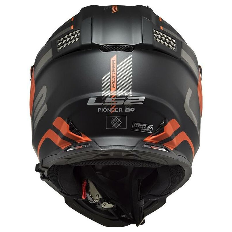 Enduro přilba LS2 MX436 Pioneer Evo Adventurer černo-oranžová matná