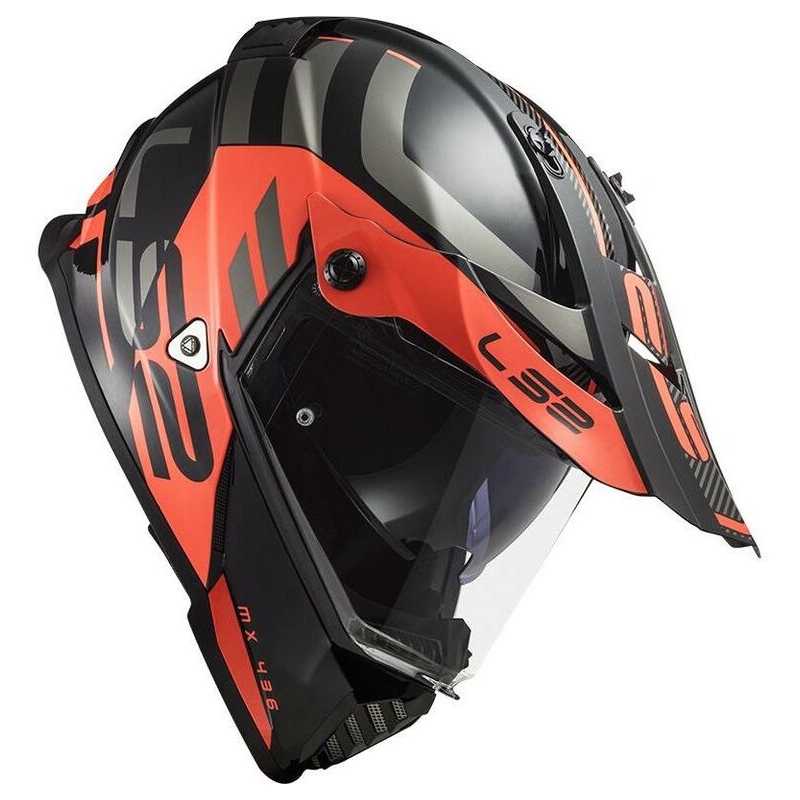 Enduro přilba LS2 MX436 Pioneer Evo Adventurer černo-oranžová matná