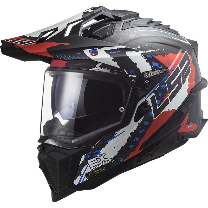 Enduro kypärä LS2 MX701 Explorer C Extend musta-sininen-punainen
