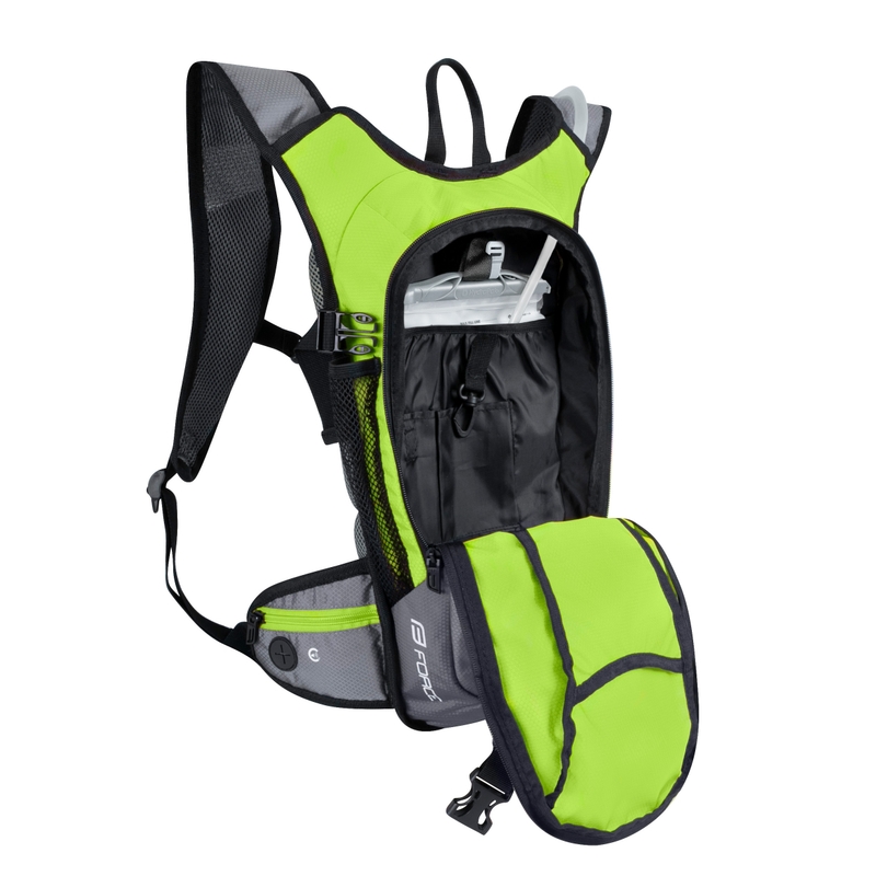 Cyklo batoh FORCE Aron Ace Plus 10 l fluo zeleno-šedý s hydrovakem výprodej
