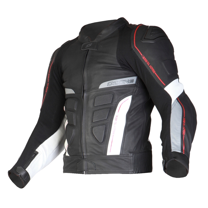 Bunda na motorku Ozone Grip - černo/bílá