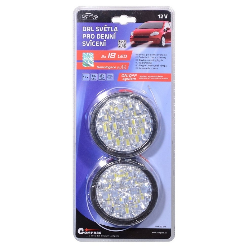 Světla denního svícení kulatá 18 LED/12V výprodej