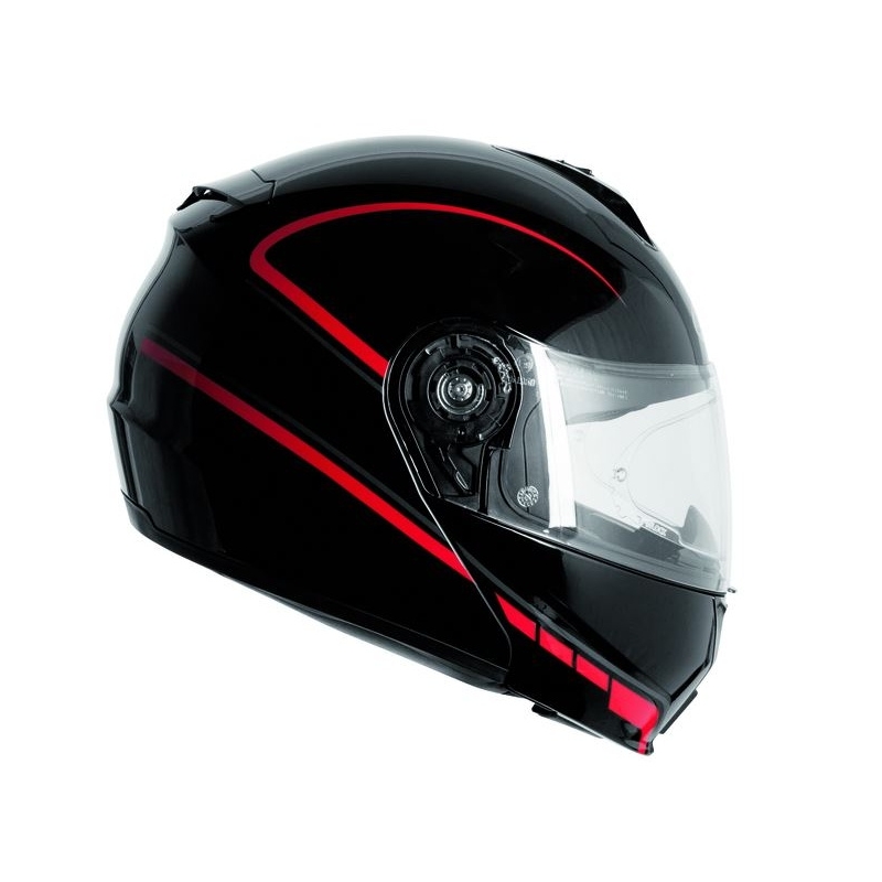 Vyklápěcí přilba na motorku Ozone FP-01 - černo/červená + Pinlock výprodej