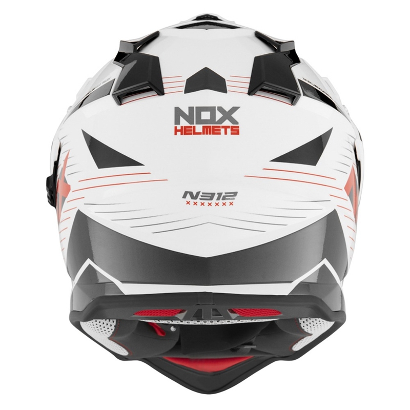 Enduro přilba NOX N312 EXTEND 2022 červeno-šedo-bílá výprodej