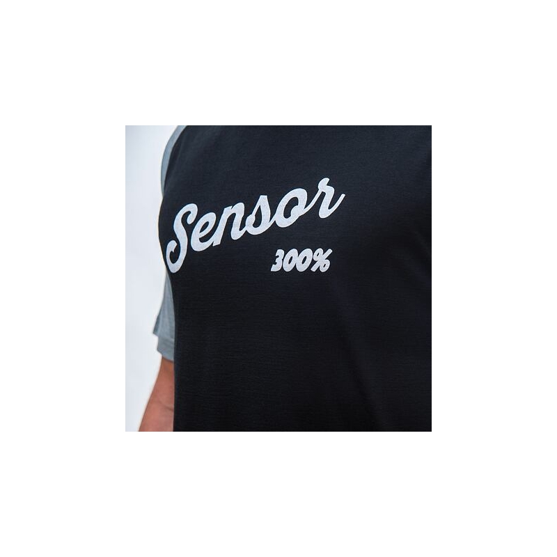 Pánské triko Sensor Merino Active PT Logo černo-šedé výprodej