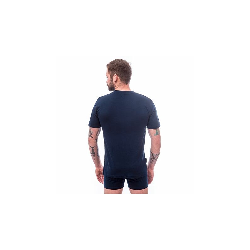Pánské triko Sensor Merino Active PT Mountains tmavě modré výprodej