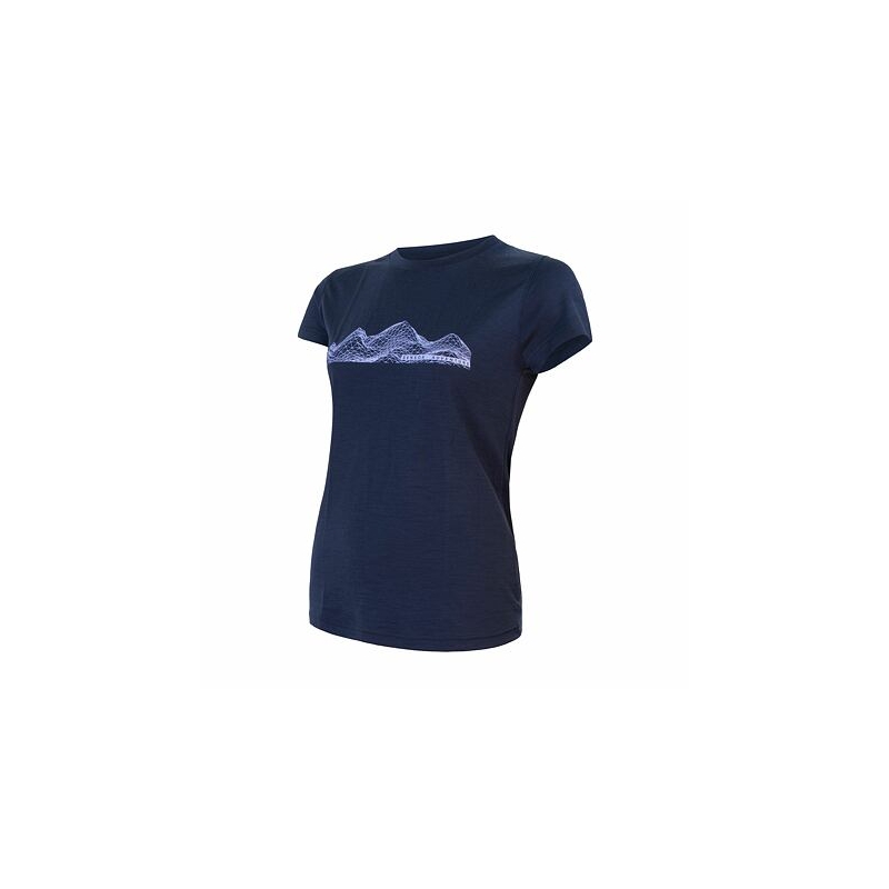 Dámské triko Sensor Merino Active PT Mountains tmavě modré výprodej