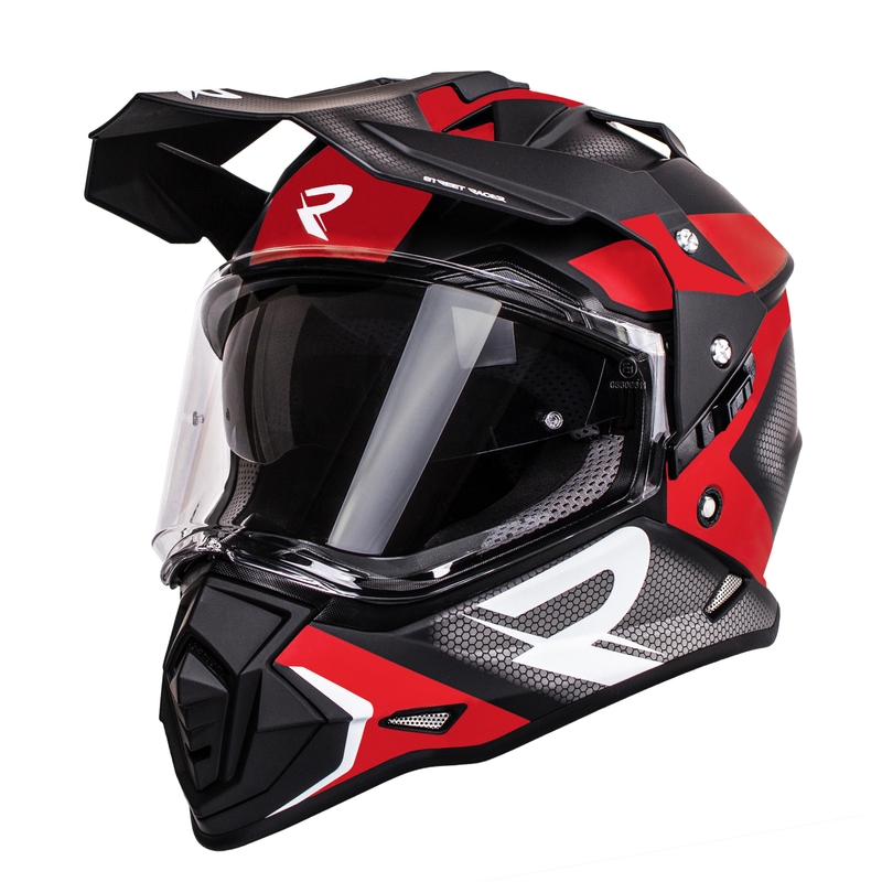 Enduro kypärä Street Racer Tracker musta-punainen