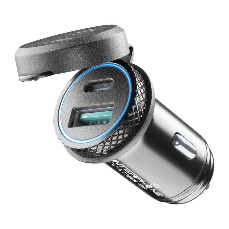 Puhelinten välinen lataussovitin, jossa on USB-C- ja USB 4.2 A max -liittimet