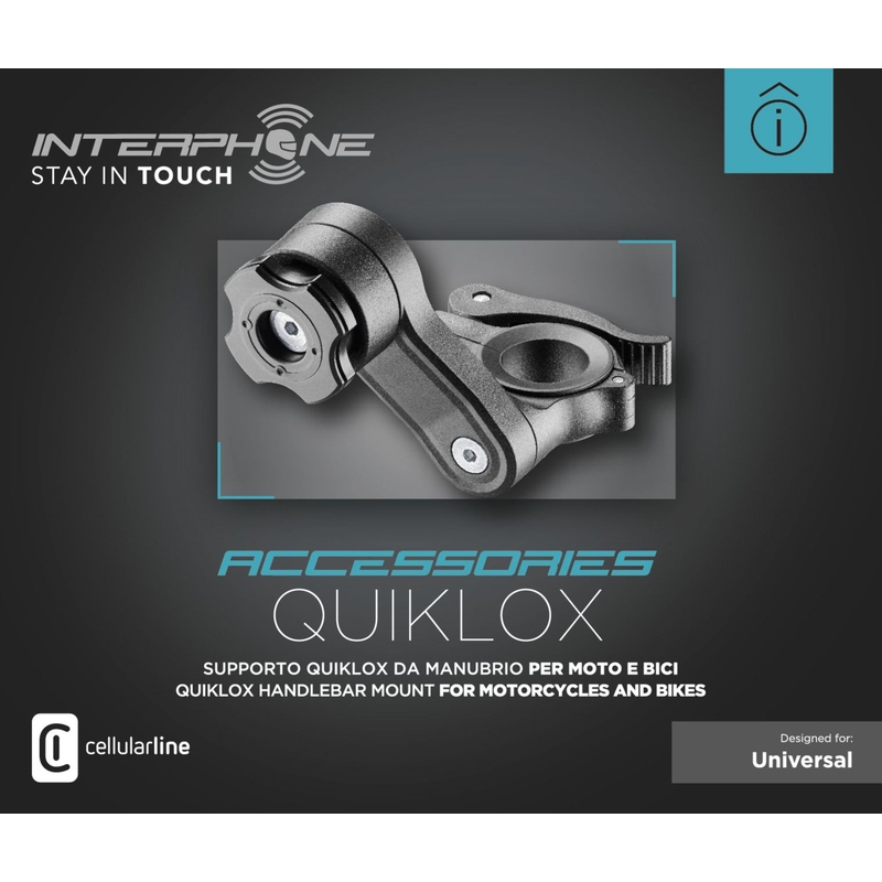 Interphone Quiklox-pikakiinnitys ohjaustankoon musta