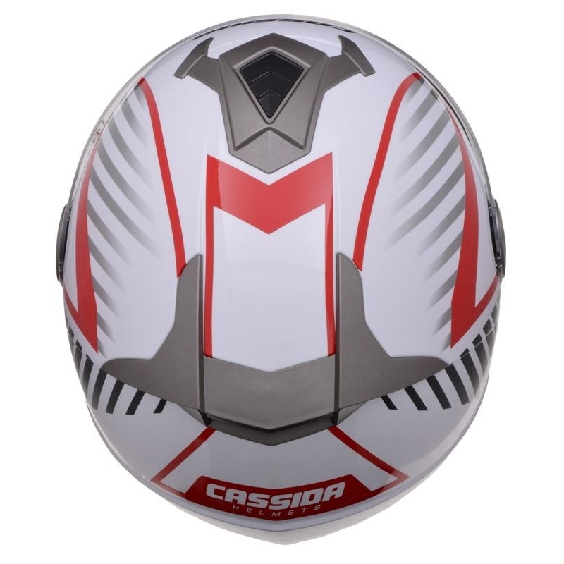 Přilba na motorku Cassida Magnum černo-bílo-červená