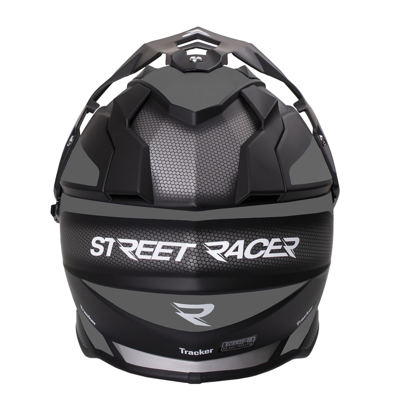Enduro kypärä Street Racer Tracker musta-harmaa