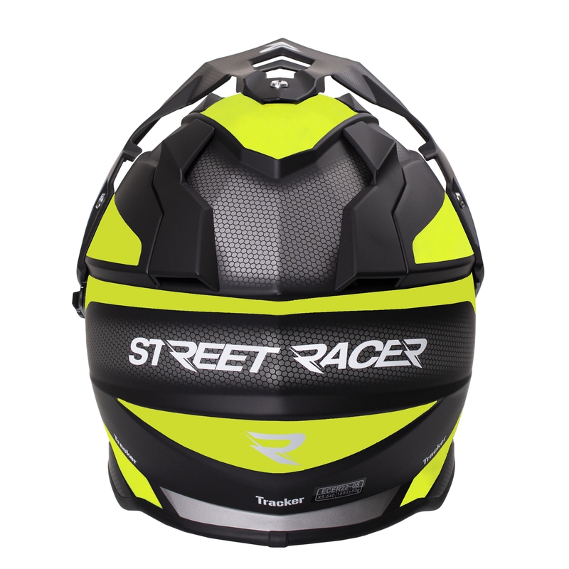 Enduro kypärä Street Racer Tracker musta-fluo keltainen