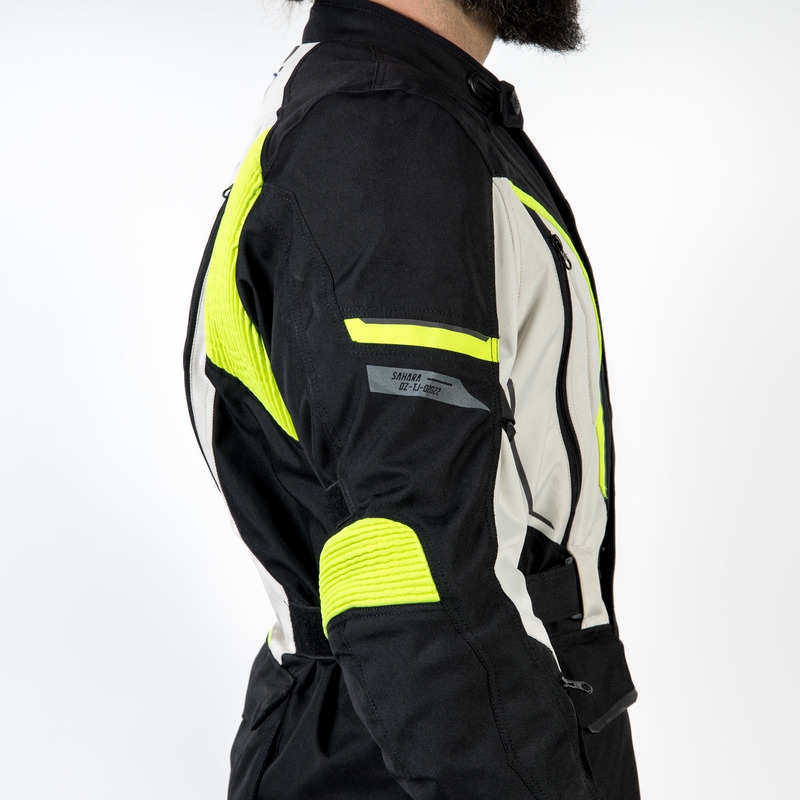 Bunda na motorku Ozone Sahara černo-šedo-fluo žlutá výprodej