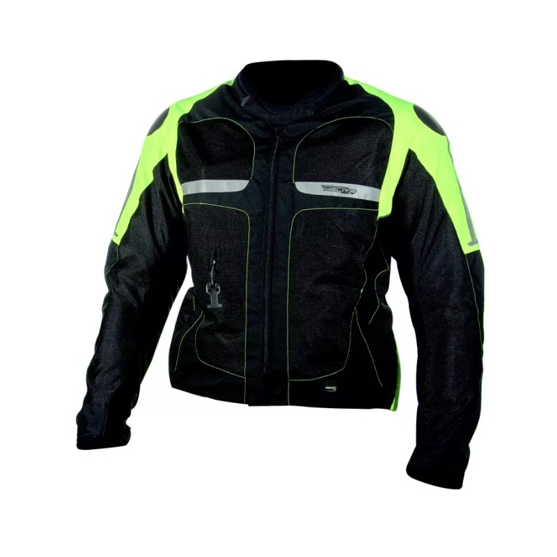 Airbag-takki HELITE Vented musta-fluokokeltainen