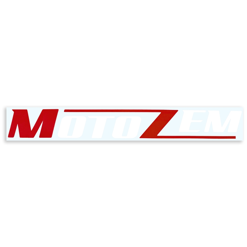 MotoZem logo tarra valkoinen