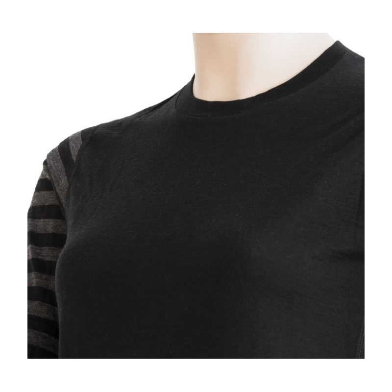 Dámské funkční triko Sensor Merino Active černo-šedé - dlouhý rukáv výprodej