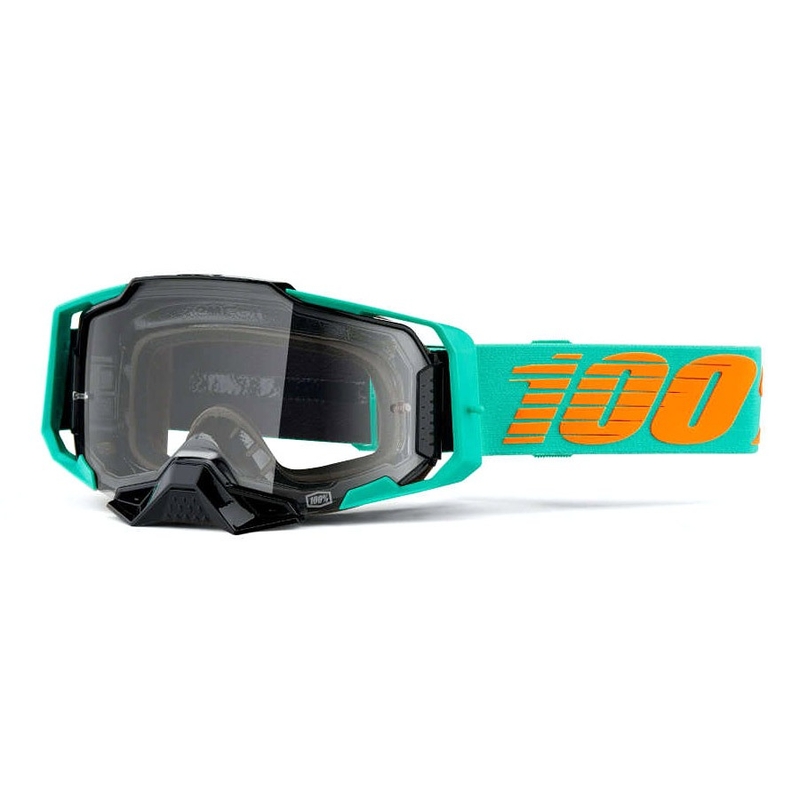 Motocross lasit 100% ARMEGA Clark turkoosi (kirkas pleksi)
