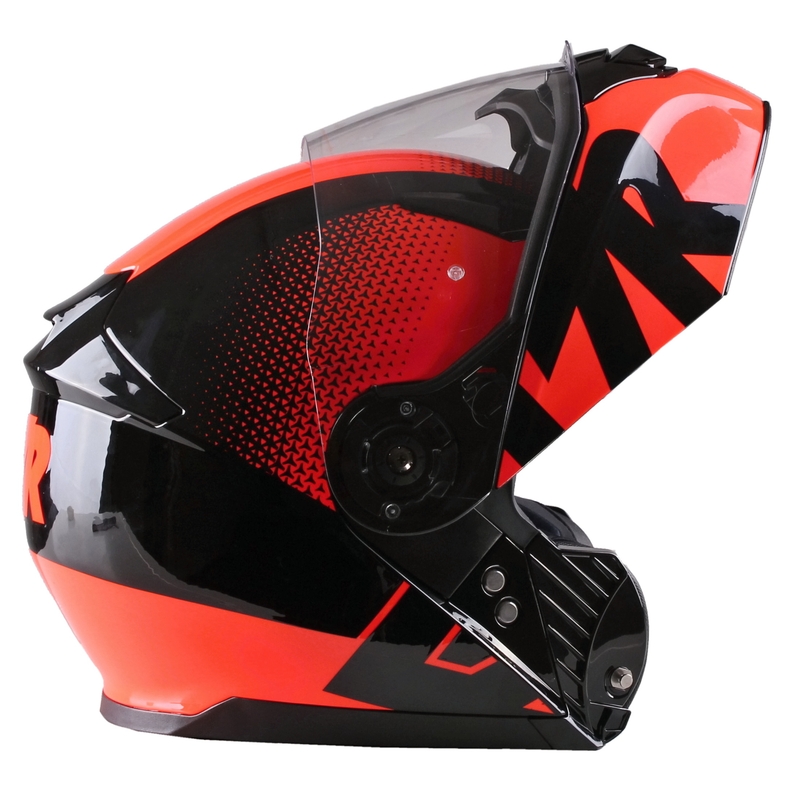 Vyklápěcí přilba na motorku Lazer MH2 V'sible fluo červená výprodej