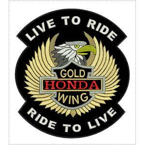 Patch Live to Ride Gold Wing - suuri