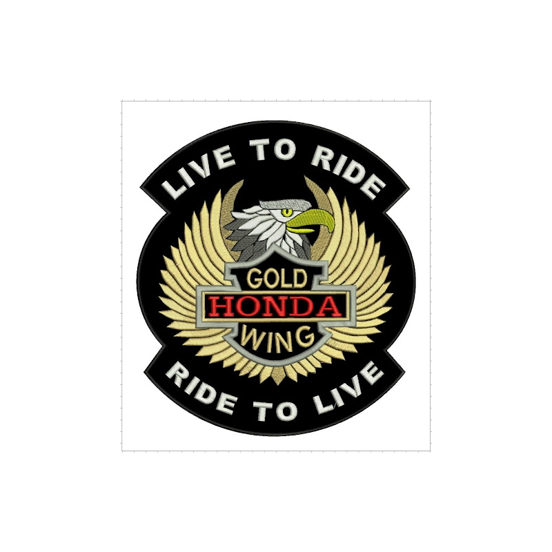 Patch Live to Ride Gold Wing - suuri