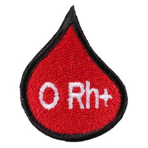 Laastari, jossa on veriryhmäpisara 0 Rh+