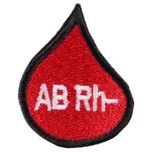 Laastari, jossa on veriryhmäpisara AB Rh-