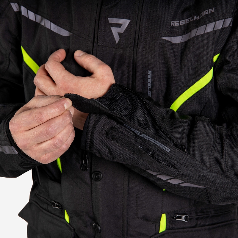 Bunda na motorku Rebelhorn Hiker III černo-fluo žlutá