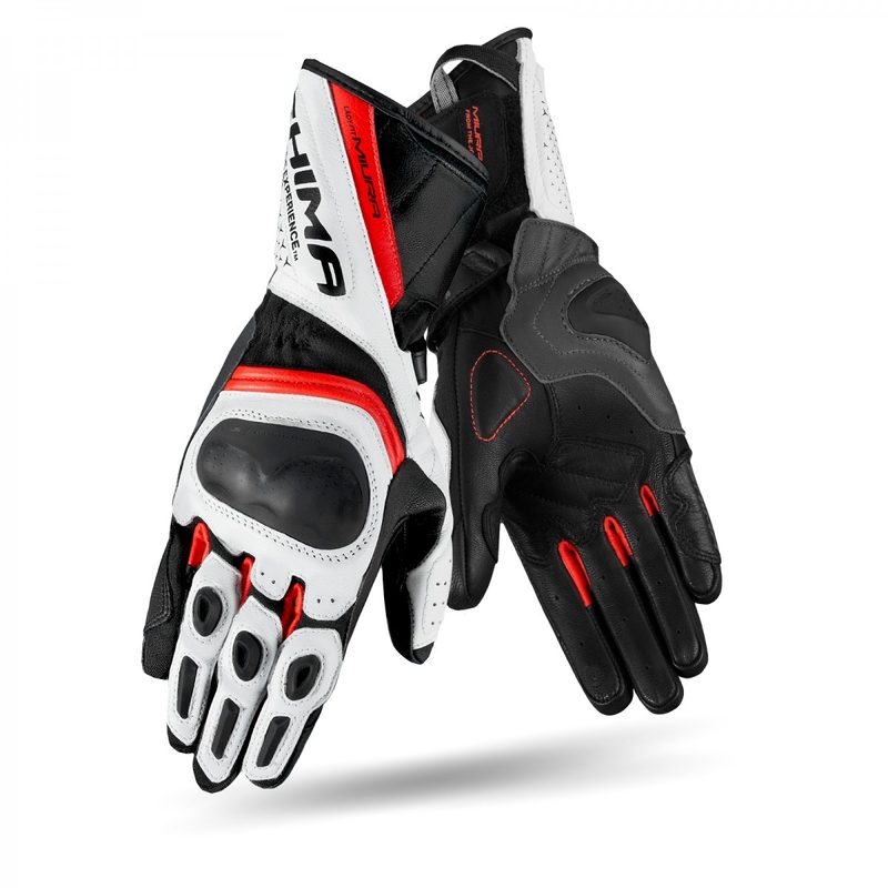 Naisten Shima Miura Black-White-Fluo Red Moottoripyöräilykäsineet