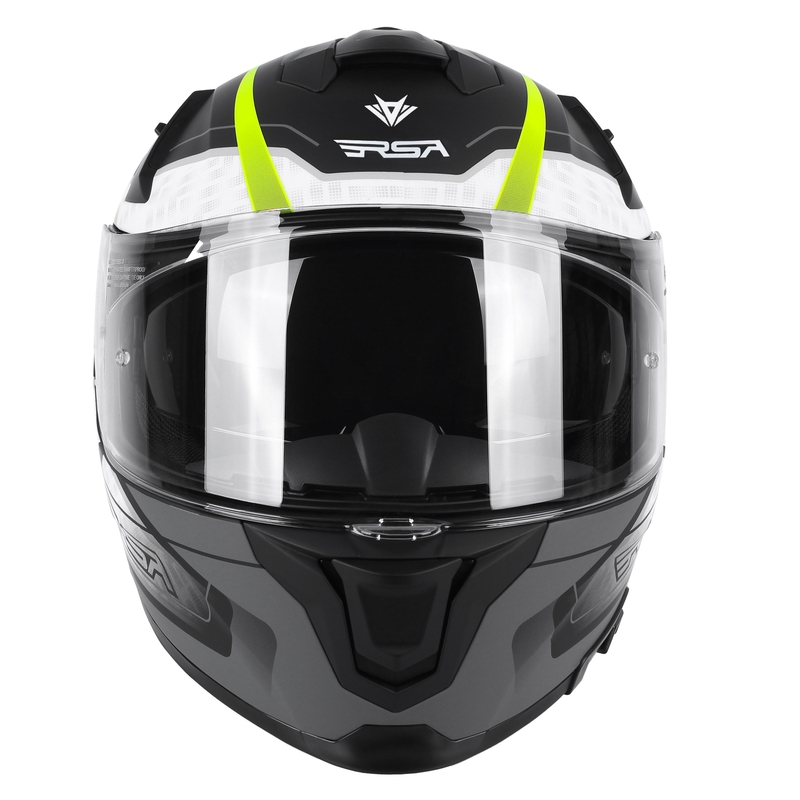 Integrální přilba na motorku RSA Rapid černo-šedo-bílo-fluo žlutá výprodej